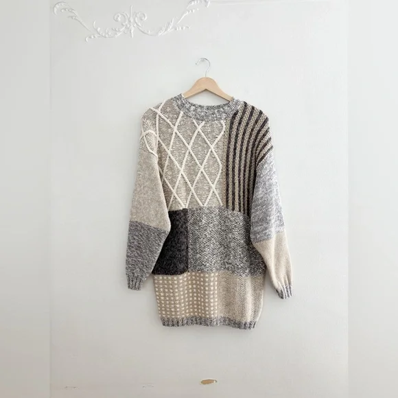 Vintage Patchwork Knit Sweater - Picture 4 of 4